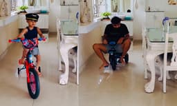 ‘ഇതിലേതാ കുട്ടി.....’; ഇസക്കുട്ടന്റെ കുട്ടിസൈക്കിളും ചവിട്ടി ചാക്കോച്ചന്‍, വൈറലായി വീഡിയോ
