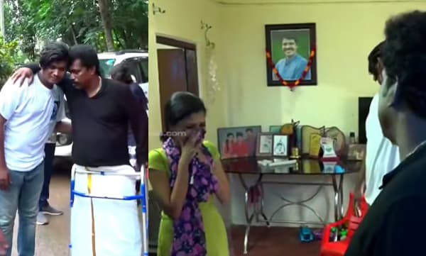 Binu Adimali visits kollam sudhi's home (Image Source: Facebook)
