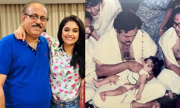 Keerthy Suresh with father sureshkumar  (Image Source: Instagram)