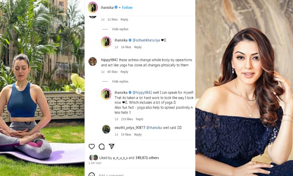 പല സര്‍ജ്ജറിയും ചെയ്താണോ ഈ രൂപത്തില്‍ ആയത്; മോശം കമന്റിട്ട വിമര്‍ശകന് മറുപടിയുമായി ഹന്‍സിക
