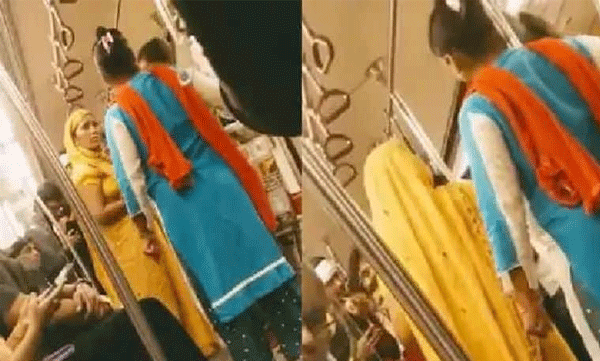 നിൽക്കാൻ സ്ഥലം ലഭിക്കാത്തതിനെ ചൊല്ലി തര്‍ക്കം ;  ഡല്‍ഹി മെട്രോയിൽ സ്ത്രീകളുടെ പൊരിഞ്ഞ തല്ല്