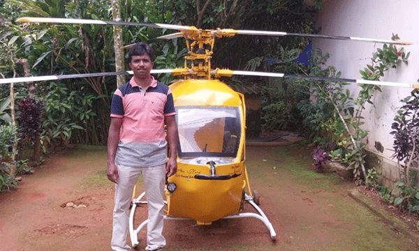 ഒരിക്കല്‍പോലും ഹെലികോപ്റ്ററില്‍ കയറിയിട്ടില്ല ; അറിയാവുന്ന ലെയ്ത്ത് പണിയും സ്വന്തം ആശയങ്ങള്‍ പരീക്ഷിച്ചും കര്‍ഷകന്‍ ഒരു പറക്കുന്ന സൈനിക ഹെലികോപ്റ്റര്‍ അങ്ങുണ്ടാക്കി