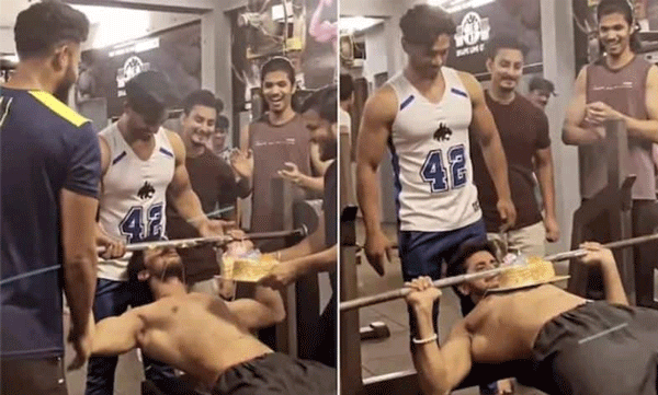 ജിമ്മില്‍ വര്‍ക്ക് ഔട്ട് ചെയ്യുന്നതിനിടയില്‍ പിറന്നാളാഘോഷം : വീഡിയോയെ വിമര്‍ശിച്ച് നെറ്റീസണ്‍സ് 