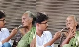 തെരുവില്‍ ഇംഗ്ലിഷ് സംസാരിക്കുന്ന യാചകയെ തേടി പ്രിയ വിദ്യാര്‍ത്ഥിയെത്തി
