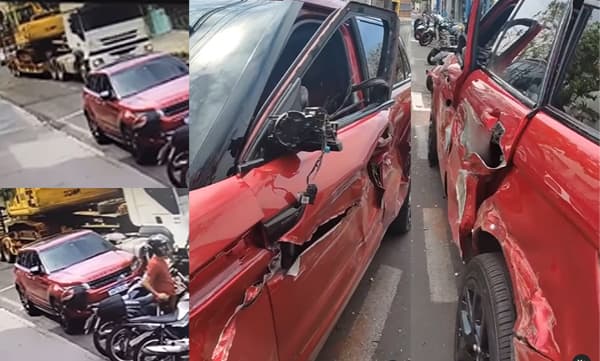 Truck hits range rover and passing by without a hitch (Image Source: Instagram)