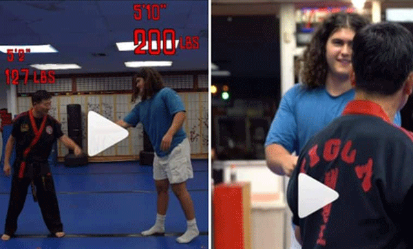 കരാട്ടെ മാസ്റ്ററിനോട് ഏറ്റുമുട്ടി ബോഡിബില്‍ഡര്‍: ഒടുവില്‍ വിജയം ആര്‍ക്ക്? ത്രില്ലടിപ്പിച്ച് വീഡിയോ 

