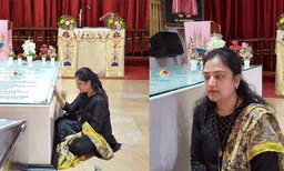 വിശുദ്ധ അല്‍ഫോന്‍സാമ്മയുടെ കബറിടം സന്ദര്‍ശിച്ച് നടി മോഹിനി 
