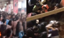 നെടുമങ്ങാട് കെഎസ്ആര്‍ടിസി ബസ് സ്റ്റാന്‍ഡില്‍   പെൺകുട്ടികളുടെ കൂട്ടത്തല്ല്