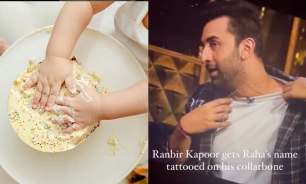 Ranbir Kapoor showing his 'Raha' tattoo on his collarbone (Image Source: Instagram)