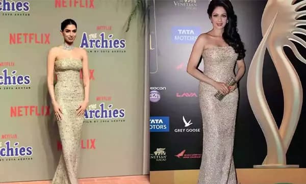Khushi kapoor wears her mother's gown (Image Source: Instagram)