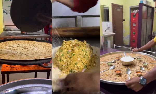 Giant paratha making (Image Source: X)