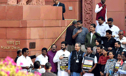 പ്രതിപക്ഷ എംപിമാരെ കൂട്ടത്തോടെ പാർലമെന്റിൽ നിന്ന് സസ്പെൻഡ് ചെയ്തു