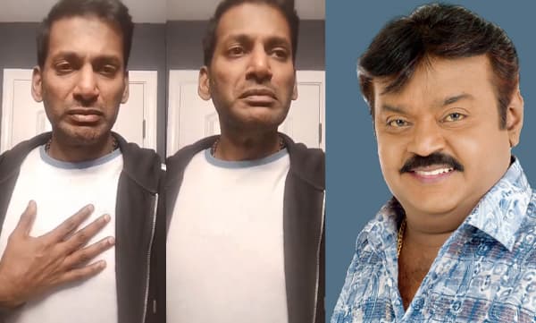 Vishal in tears about vijayakanth's demise (Image Source: X)