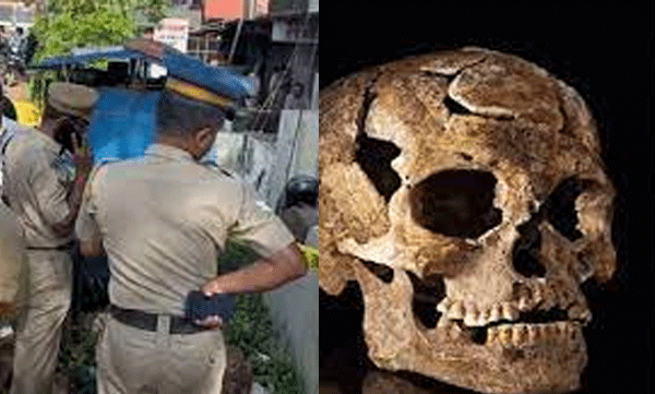 ഒരു വര്‍ഷമായി അടച്ചിട്ട കടമുറിയില്‍  തലയോട്ടിയും കൈയുടെ ഭാഗങ്ങളും