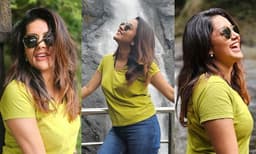 പാലരുവി വെള്ളച്ചാട്ടം ആസ്വദിച്ച് പ്രിയ താരം മഹിമ നമ്പ്യാര്‍; ചിത്രങ്ങള്‍ 
