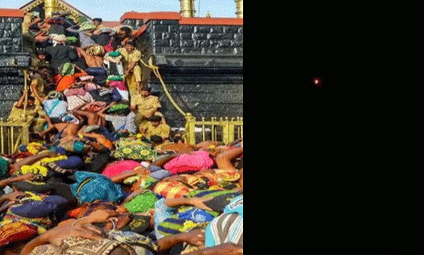 ഭക്തസാന്ദ്രമായി സന്നിധാനം; പൊന്നമ്പലമേട്ടില്‍ മകരജ്യോതി തെളിഞ്ഞു