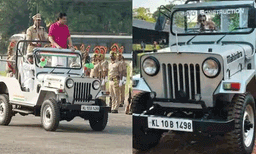 റിപ്പബ്ലിക് ദിന പരേഡിൽ പൊതുമരാമത്ത് മന്ത്രി മുഹമ്മദ് റിയാസ് അഭിവാദ്യം സ്വീകരിച്ചത് കരാറുകാരന്റെ വാഹനത്തിൽ