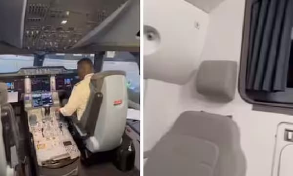 ദീര്‍ഘദൂര വിമാനയാത്രകളില്‍ പൈലറ്റുമാര്‍ ഉറങ്ങുന്നതെങ്ങനെയെന്ന് അറിയാമോ? വൈറലായി ഒരു വീഡിയോ 
