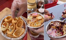 പാനീപ്പൂരിയും ഫ്രൂട്ട് സലാഡും ഒന്നിച്ചാല്‍ എങ്ങനെയിരിക്കും, വൈറലായി വീഡിയോ 
