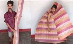 എന്റെ മോനെ പൊളി സാധനം: ഒറ്റ പായ കൊണ്ട് റാംപ് വോക്ക് നടത്തി യുവാവ്: മോഡലുകള്‍ പോലും തോറ്റുപോകുമെന്ന് നെറ്റീസണ്‍സ്  
