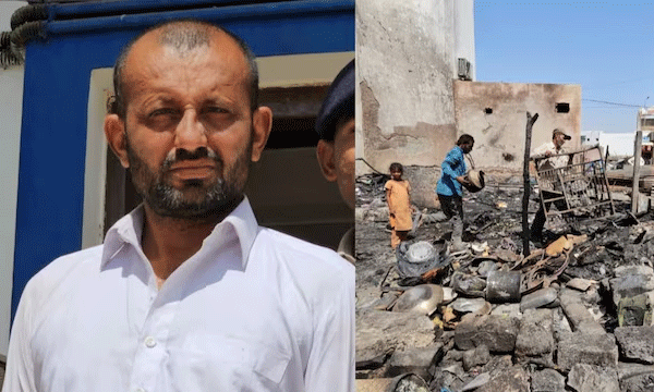 
സൗജന്യമായി ജോലി ചെയ്തു കൊടുത്തില്ല ; കൂലിപ്പണിക്കാരുടെ 15 കുടിലുകള്‍ക്ക് തീയിട്ടയാളെ പോലീസ് പിടികൂടി