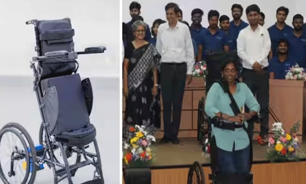ഉപയോക്താക്കൾക്ക് പരസഹായമില്ലാതെ എഴുന്നേറ്റ് നിൽക്കാൻ സഹായിക്കുന്ന വീൽ ചെയർ നിർമിച്ച് മദ്രാസ് ഐഐടി