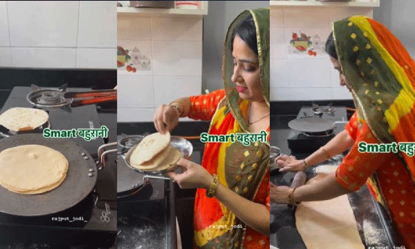 ഒരേ സമയം നാല് ചപ്പാത്തി' വീട്ടമ്മയുടെ ഈസി ടിപ്പ് സമൂഹ മാധ്യമങ്ങളില്‍ വൈറല്‍
