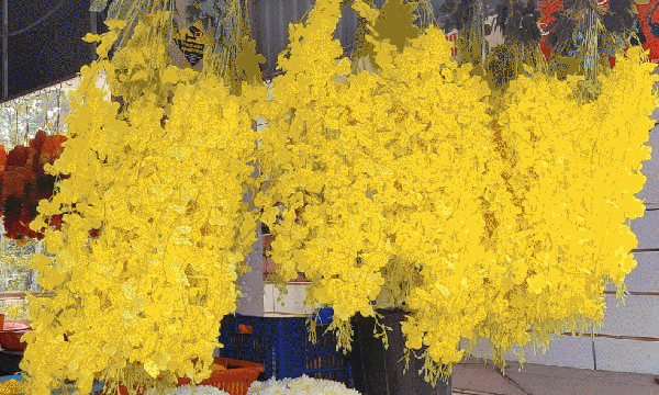 വിഷുക്കണി ഒരുക്കാന്‍ കൊന്നപ്പൂവില്ലേ? ഈ പൂവ് വാടുകയുമില്ല ചീയുകയുമില്ല ; വിഷു ലക്ഷ്യമിട്ട് തുണിയില്‍ തീര്‍ത്ത കൊന്നപ്പൂക്കള്‍ പൂക്കടകളിലും ഫാന്‍സി സ്‌റ്റോറുകളിലും മനോഹരകാഴ്ചയാകുന്നു