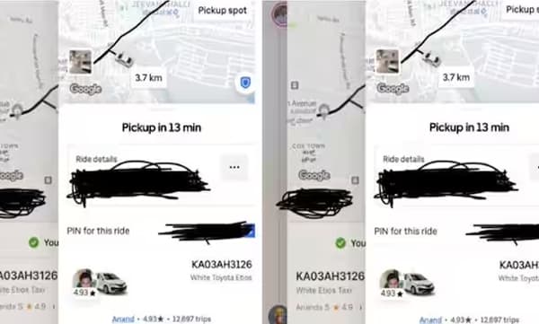 യാത്രയ്ക്കായി ഊബറിലും ഓലയിലും ബുക്ക് ചെയ്തു : ലഭിച്ചത് ഒരേ ഡ്രൈവറെ, വൈറലായി ഒരു കുറിപ്പ് 

