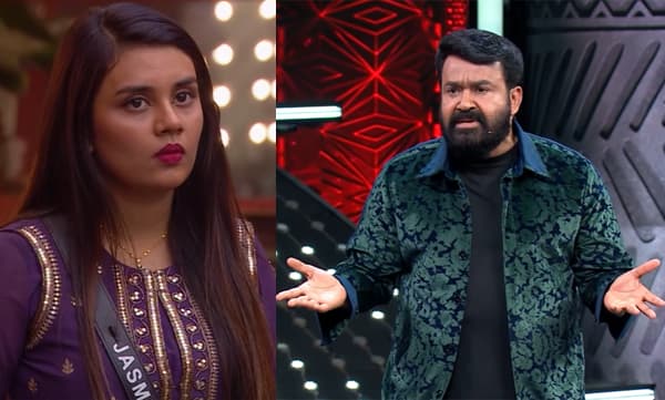 Mohanlal gets angry on jasmin Biggboss malayalam (Image Source: Facebook)