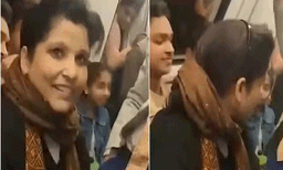  ദില്ലി മെട്രോയിൽ  യാത്രക്കിടെ ഇരിക്കാൻ സീറ്റ് ലഭിക്കാതായതോടെ യുവാവിന്റെ മടിയിൽ കയറിയിരുന്ന് യുവതി
