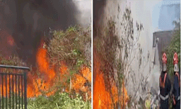 ചാലക്കുടിയിൽ ഹരിത കർമ സേന ശേഖരിച്ച മാലിന്യക്കൂമ്പാരത്തിന് തീ പിടിച്ചു
