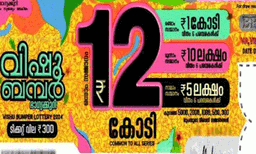 വിഷു ബംപർ; ഒന്നാം സമ്മാനം 12 കോടി  ആലപ്പുഴയില്‍ വിറ്റ വിസി 490987 നമ്പറിന്
