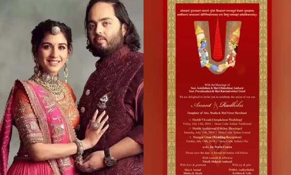 Anant Ambani and Radhika merchant wedding invitation (Image Source: Instagram)