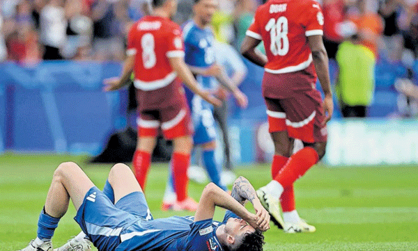 യൂറോയിൽ ഇറ്റലി ഔട്ട് , യൂറോ ചാംപ്യന്മാരെ പുറത്താക്കി സ്വിറ്റ്സർലൻഡ്  ക്വാർട്ടറിൽ
