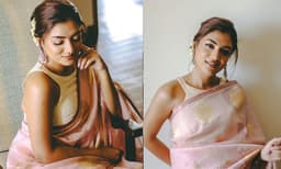 പേസ്റ്റല്‍ പിങ്ക് സാരിയില്‍ സുന്ദരിയായി നസ്രിയ; ചിത്രങ്ങള്‍
