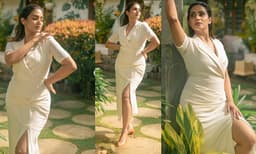 ഓഫ്‌ വൈറ്റ് എ ലൈൻ  റാപ്പ് ഡ്രെസ്സിൽ ഹോട്ട് ലുക്കിൽ അദിതി രവി, ഹോട്ടീ എന്ന് കമന്റിട്ട് അനുശ്രീ 