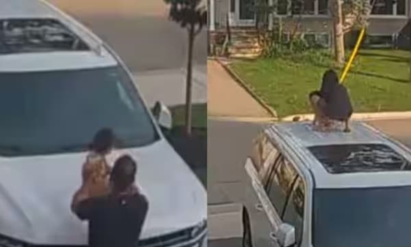 
അമ്മയെക്കാള്‍ വലിയ പോരാളി ഇല്ല: കാറിന് മുകളില്‍ അതിസാഹസികമായി ചാടിക്കയറി കുഞ്ഞിനെ എടുക്കുന്ന യുവതി, വൈറലായി വീഡിയോ 
