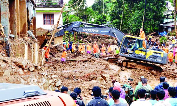 ഉരുള്‍പൊട്ടല്‍ ദുരന്തത്തില്‍ മരണം 340 ആയി ; ജീവന്റെ തുടിപ്പ് തേടി തെരച്ചില്‍ അഞ്ചാം ദിവസത്തിലേക്ക് 