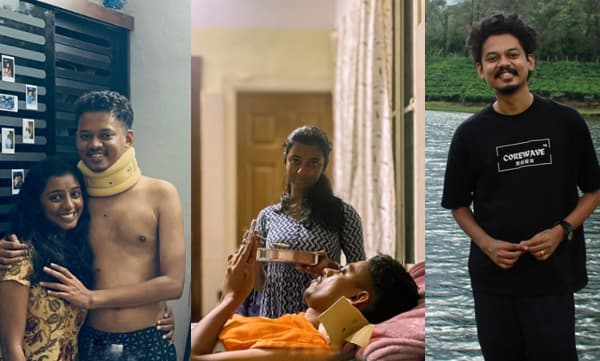 ‘‘വീഴ്ചയ്ക്ക് ശേഷം ജീവിതം തലകീഴായി മറിഞ്ഞു, ഒരു കുഞ്ഞിനെപ്പോലെയവള്‍ എന്നെ പരിപാലിച്ചു...’’അപകടം താണ്ടി വീണ്ടും ലൊക്കേഷനിലെത്തുന്ന സന്തോഷം പങ്കിട്ട് സംഗീത് പ്രതാപ്