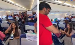 ആകാശത്ത് വച്ചൊരു വിവാഹഭ്യര്‍ത്ഥന: വിമാനത്തില്‍ വച്ച് യുവാവിനെ പ്രൊപ്പോസ് ചെയ്ത് കാമുകി 

