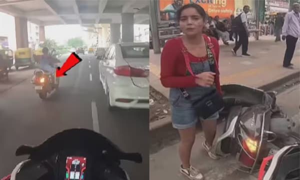 ട്രാഫിക്ക് നിയമങ്ങള്‍ കാറ്റില്‍പറത്തി യുവതി: വിമര്‍ശിച്ച് നെറ്റീസണ്‍സ്, വീഡിയോ വൈറല്‍ 
