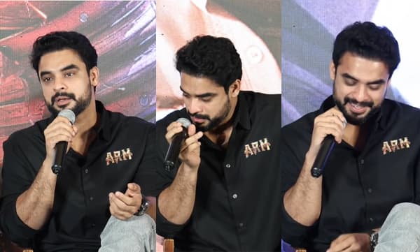 Tovino Thomas became emotional on ARM Press Meet (Image Source: Facebook)