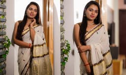 ഓണം ഇങ്ങെത്തി, ഇതാ കേരളസാരിയ്ക്കൊപ്പം സ്ലീവ്ലെസ്സ് ബ്ലൗസും ധരിച്ച് അതിസുന്ദരിയായി മൃദുല വിജയ്, ട്രെന്‍ഡിംഗായി ചിത്രങ്ങള്‍