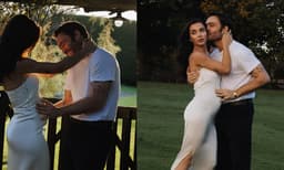 വൈറ്റ് സ്ലിപ്പ് ഡ്രസില്‍ നിറവയറുമായി എമി ജാക്‌സണ്‍; സന്തോഷ വാര്‍ത്ത പങ്കുവെച്ച് താരം 
