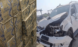  ഗുജറാത്തില്‍  അനധികൃത മദ്യക്കടത്തുകാരെ പിടികൂടാനുള്ള ശ്രമത്തിനിടെ പോലീസ് ഉദ്യോഗസ്ഥന് ദാരുണാന്ത്യം