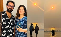 സജിന്റെ തോളിലേക്ക് ചാഞ്ഞ് ഷഫ്ന, സൂര്യസ്തമയത്തില്‍ പ്രണയാര്‍ദ്രരായ് സജിനും ഷഫ്നയും; ചിത്രങ്ങള്‍ പകര്‍ത്തിയതാകട്ടെ ഗോപികയും