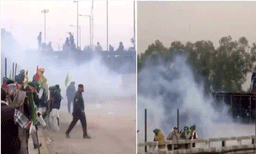 കർഷകരുടെ ദില്ലി ചലോ മാർച്ച് അതിർത്തിയിൽ തടഞ്ഞ് പൊലീസ്; കണ്ണീർവാതകം പ്രയോഗിച്ചു, താൽക്കാലികമായി പിൻവാങ്ങി കർഷകർ