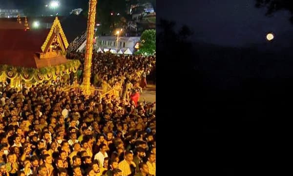 പൊന്നമ്പലമേട്ടിൽ മകരജ്യോതി ദൃശ്യമായി; ഭക്തി സാന്ദ്രം സന്നിധാനം

