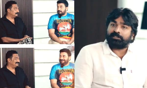 Vijay Sethupathi on round table with aravind swami and prakash raj (Image Source: Facebook)